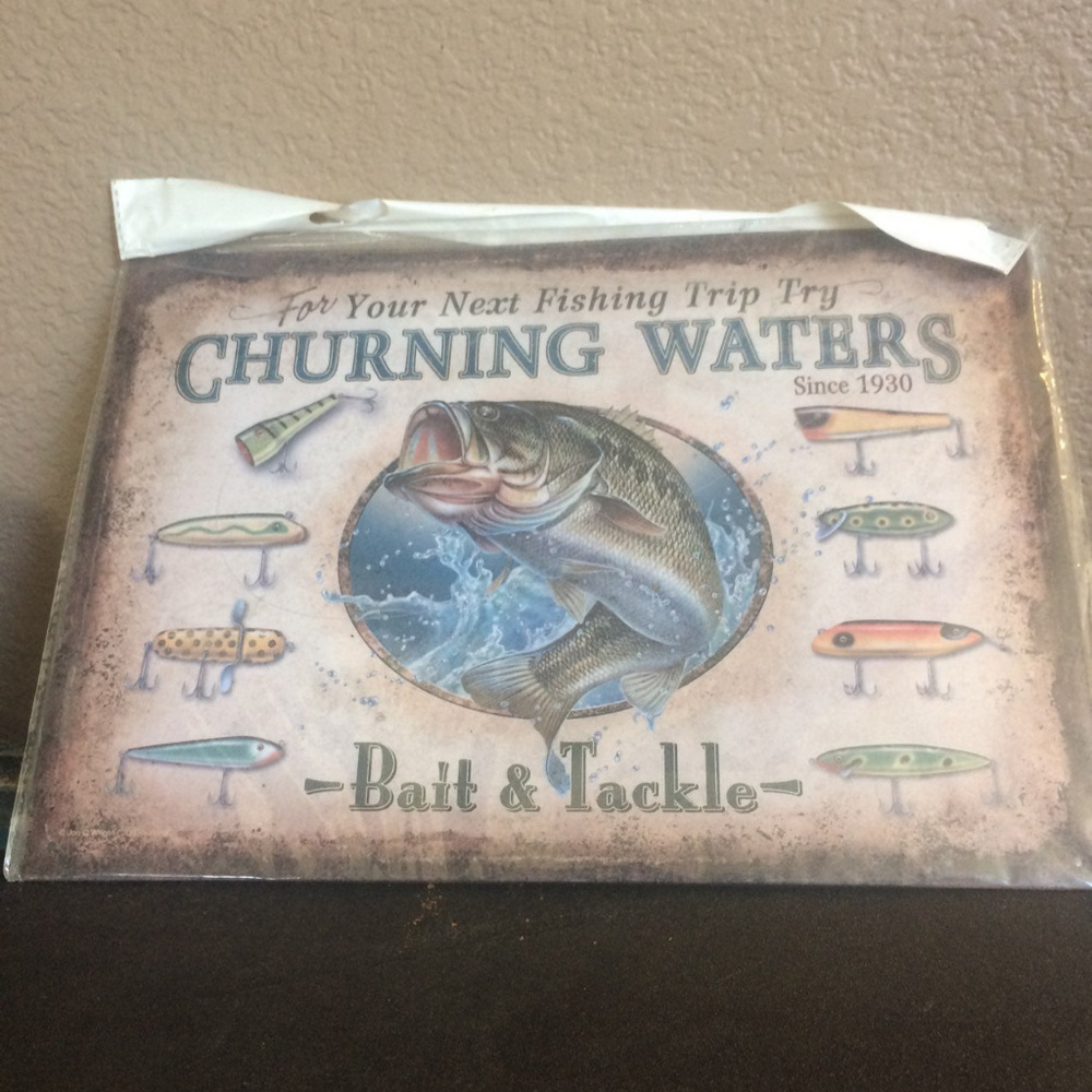 Churning Waters tin plaque